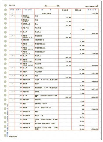 弥生 335002H 元帳2行明細用紙 単票 500枚