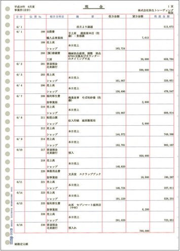 弥生 335001 元帳3行明細用紙 単票 1000枚