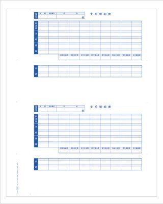 OBC 6235 単票封筒用支給明細書 内訳項目付 300枚 給与奉行専用