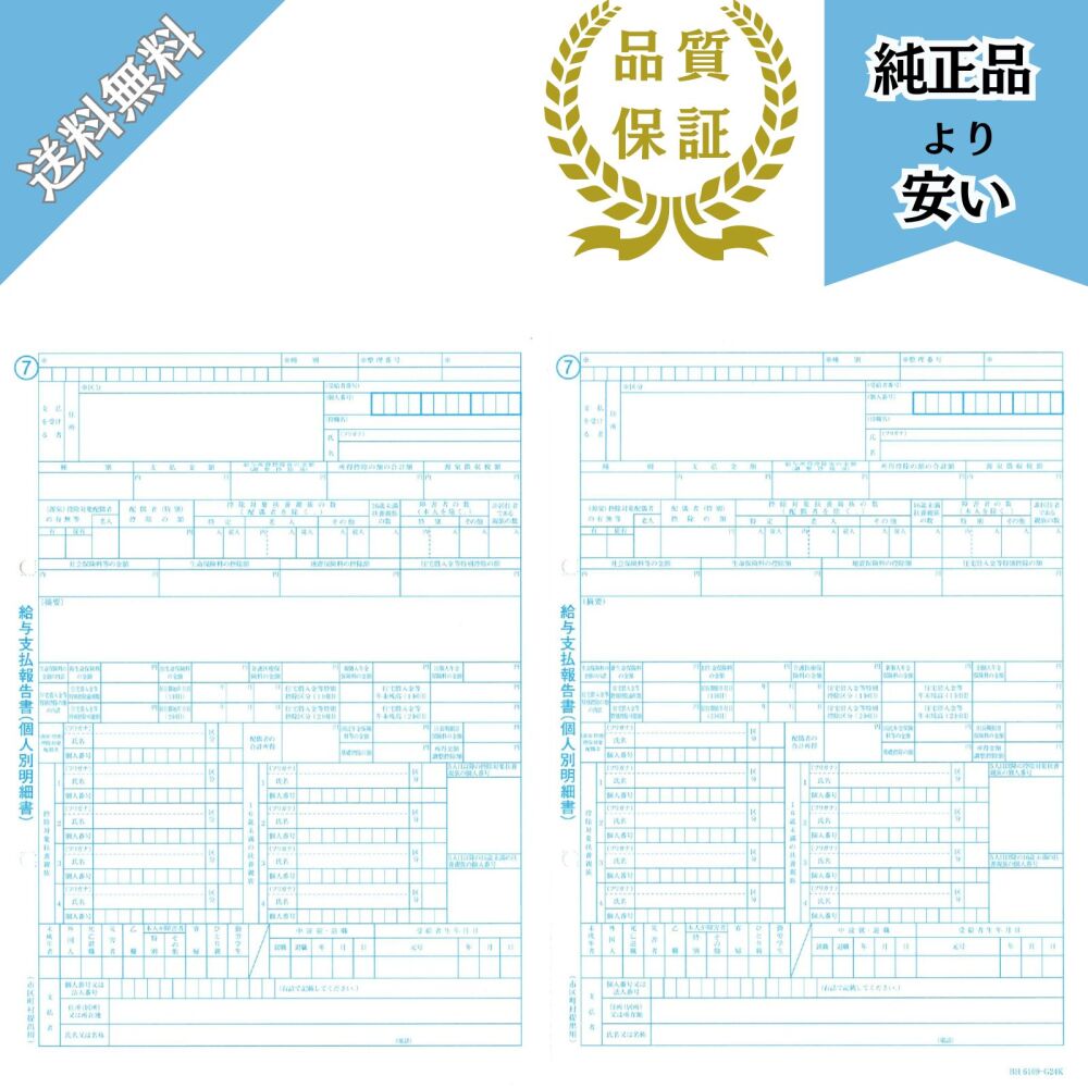 【予約商品】6109-A25対応 給与支払報告書(源泉徴収票無し) 100名分 BH6109ｰG25K