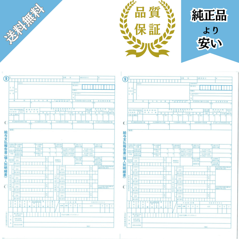 【予約商品】6109-A26対応 給与支払報告書(源泉徴収票無し) 100名分 BH6109ｰG26K