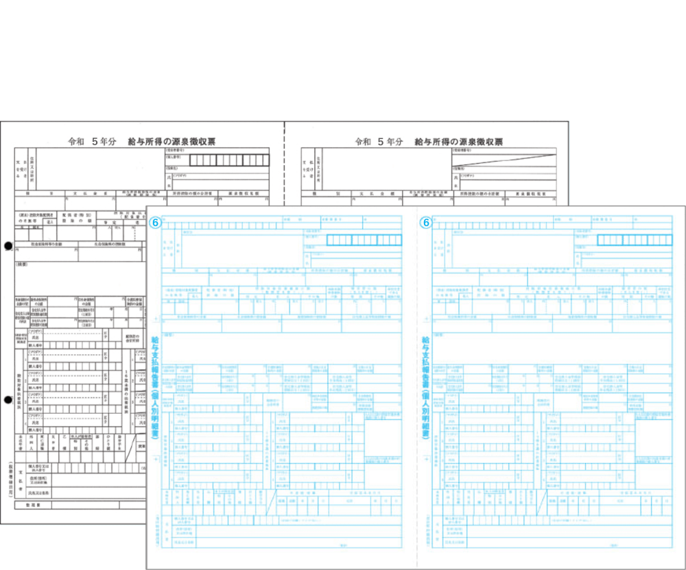 弥生給与対応 源泉徴収票・給与支払報告書セット 単票用紙 30名 令和5年度【互換製品】YH202400