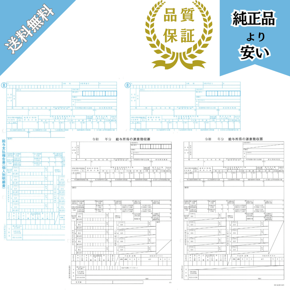 6109-A25対応 源泉徴収票・給与支払報告書100名セット 令和8年提出 BH6109-A25